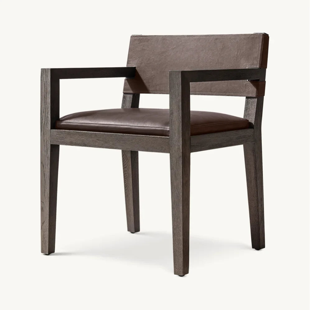 French Art Deco Dining Armchair – Saddle Leather Statement Piece