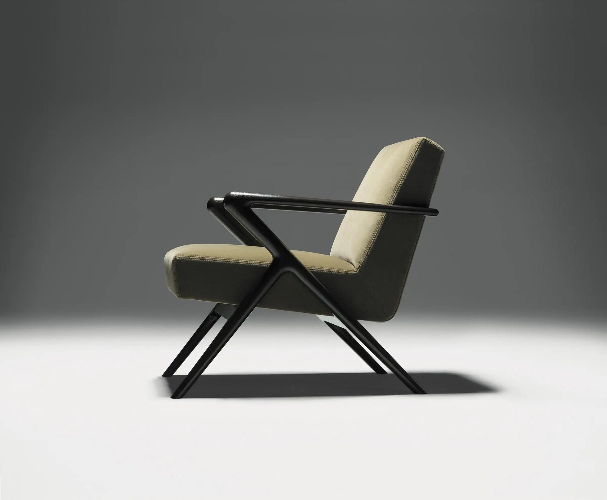 Capri Lounge Chair – Scandinavian Solid Oak Inverted V-Leg Designer Statement Piece