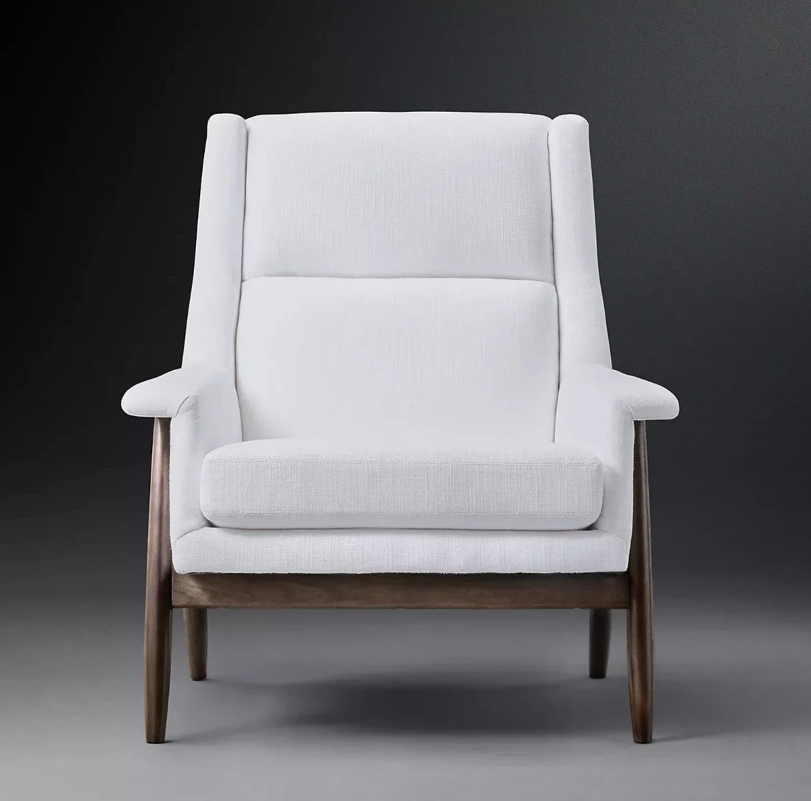 Milo Lounge Chair – High Back Walnut Base Modern Statement Piece