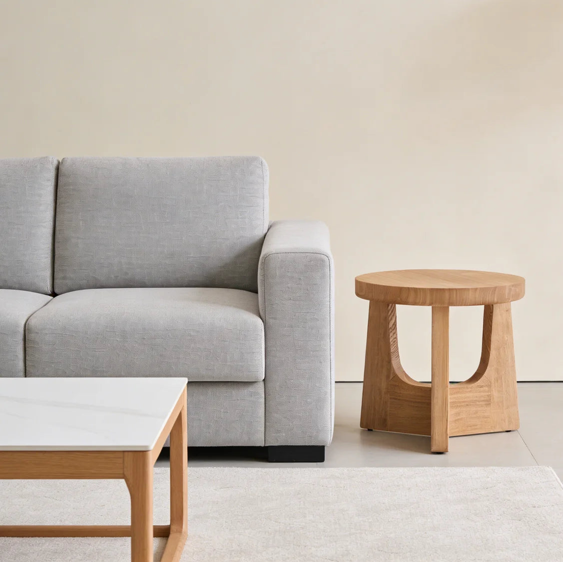 Round Side Table in Brown