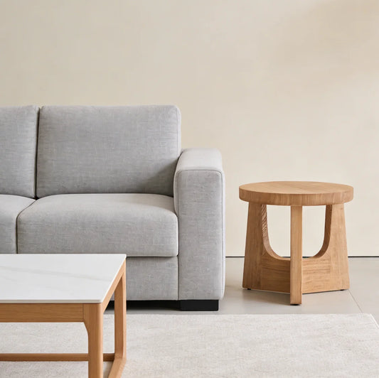 Round Side Table in Brown
