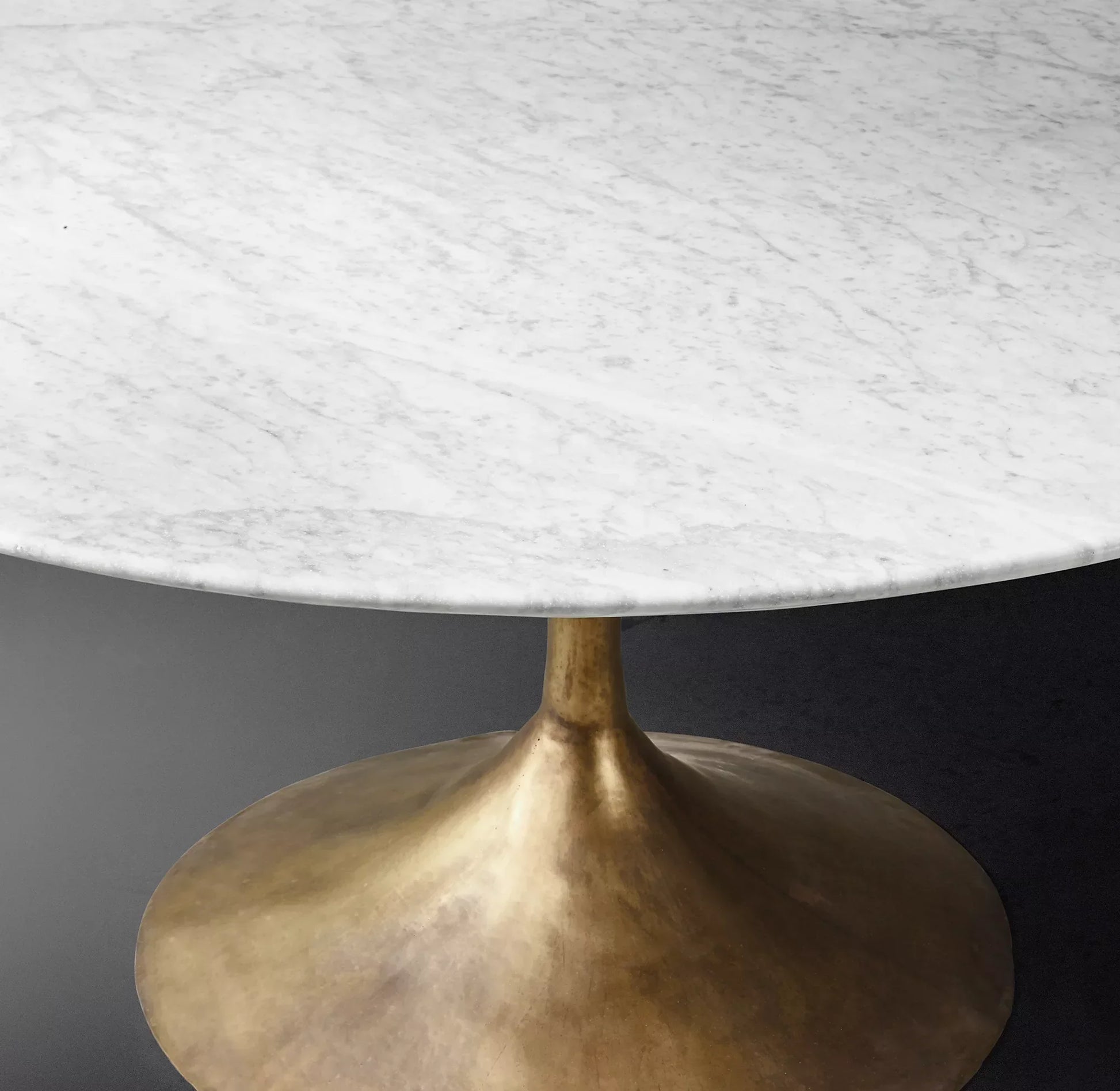 Round Dining Table – Radial Fancy Face – Marble Top – Mid-Century Modern Design