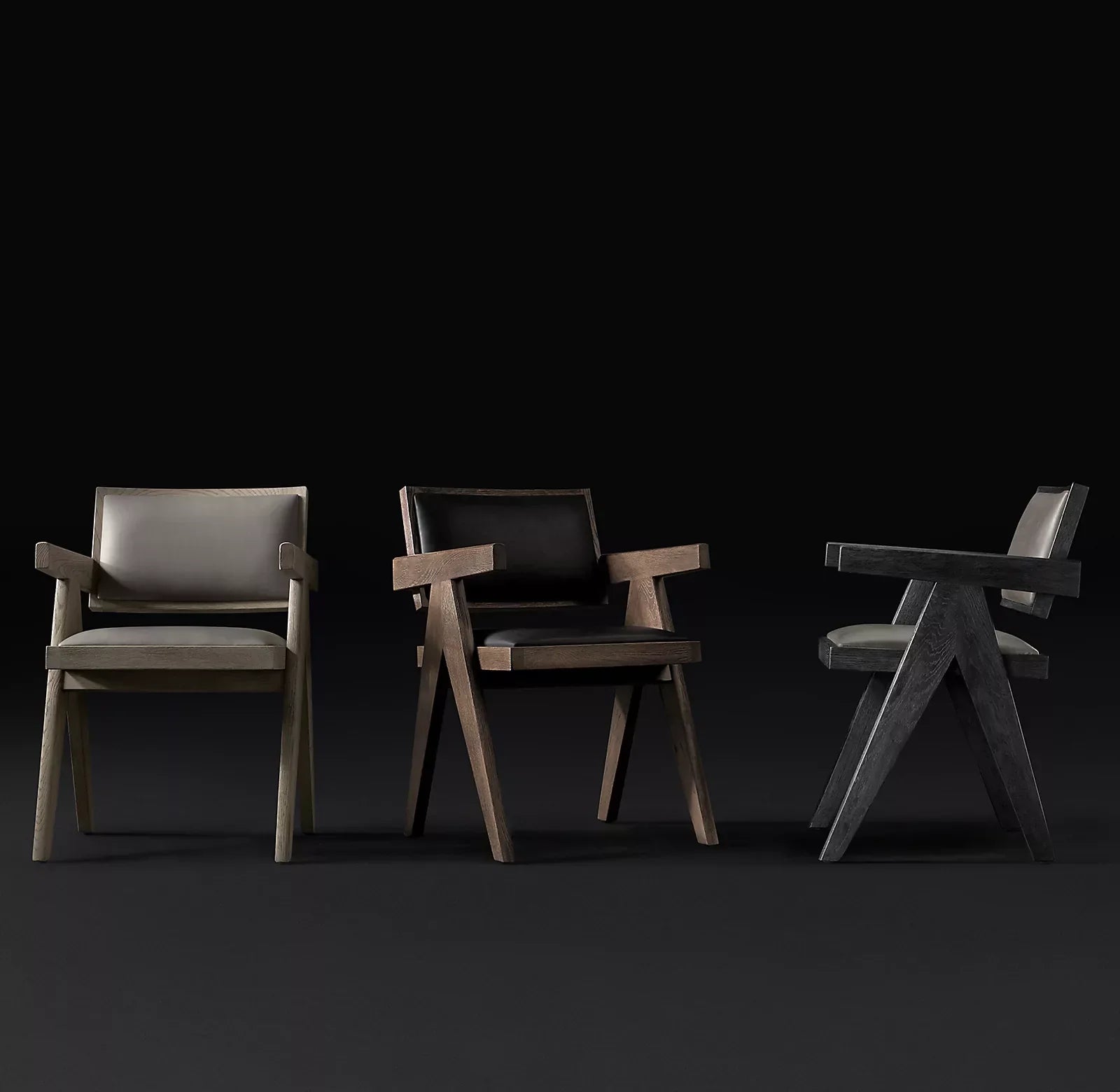 Dining Chair – Midcentury Minimalist Solid Oak and Leather Statement Piece