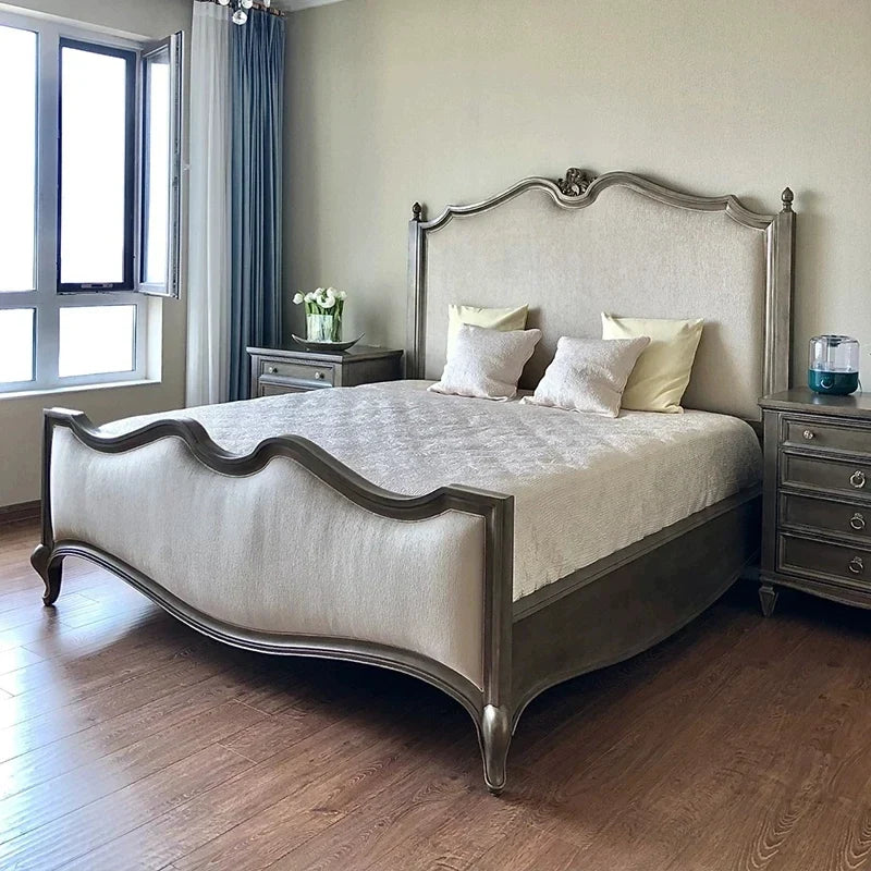 French Master Bed – High-Box Platform in Solid Birch Wood | 26-161