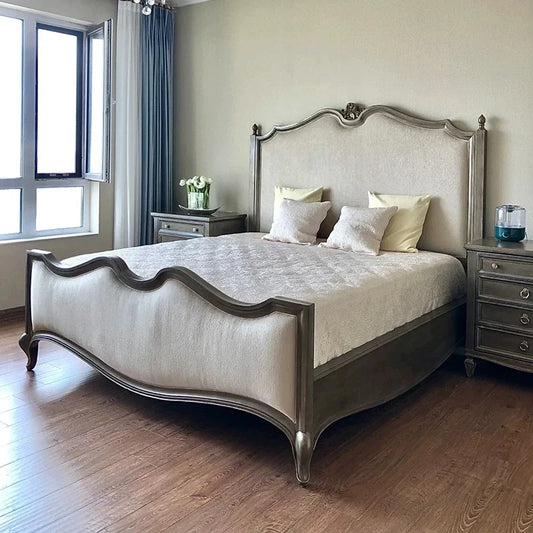 French Master Bed – High-Box Platform in Solid Birch Wood | 26-161