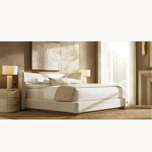Wing Back Shelter Bed – Contemporary Fabric Upholstered Designer Statement Piece