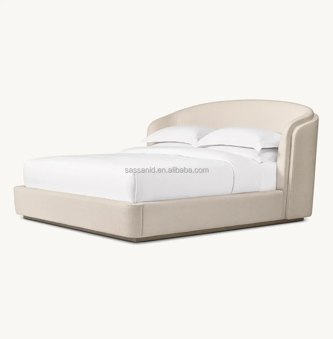 Fabric Shelter Bed – Low-Profile Slipcovered Natural Contemporary Statement Piece