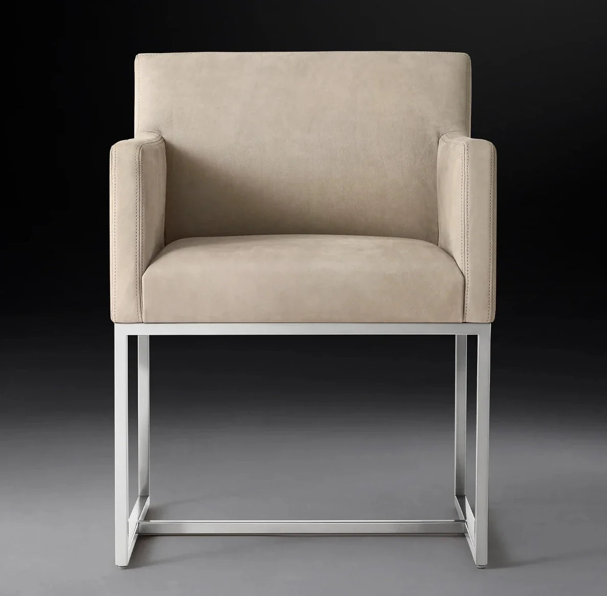 Dining Armchair with Track Arm – Solid Oak & Berkshire Leather Midcentury Piece