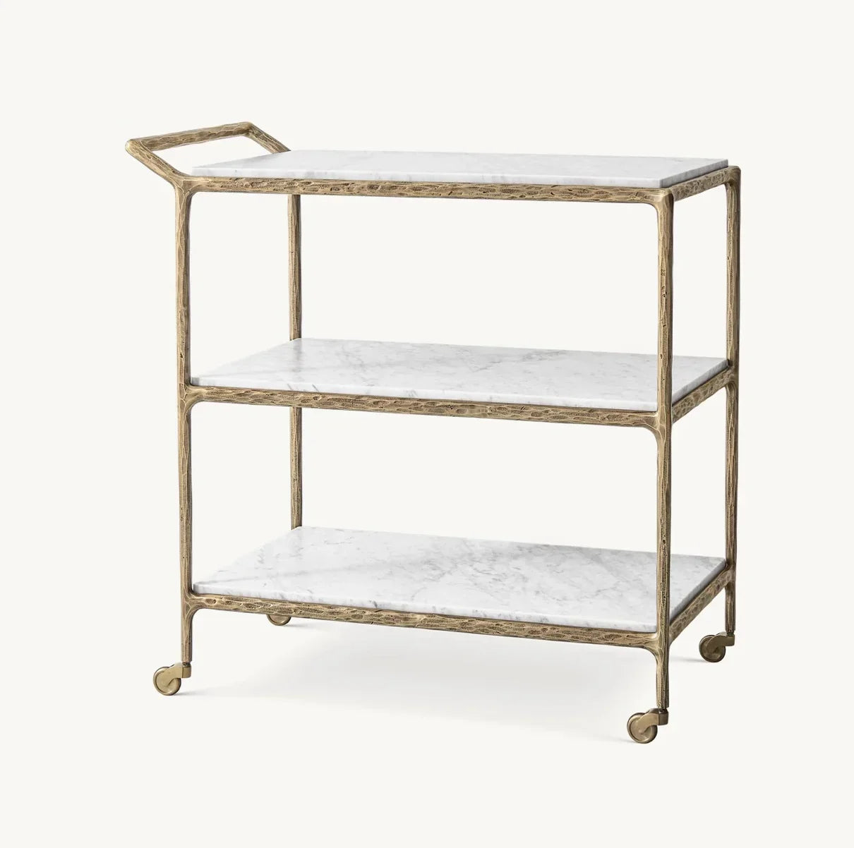 Serving Cart – Hand-Forged Brass and Marble Luxury Piece | 104459299330