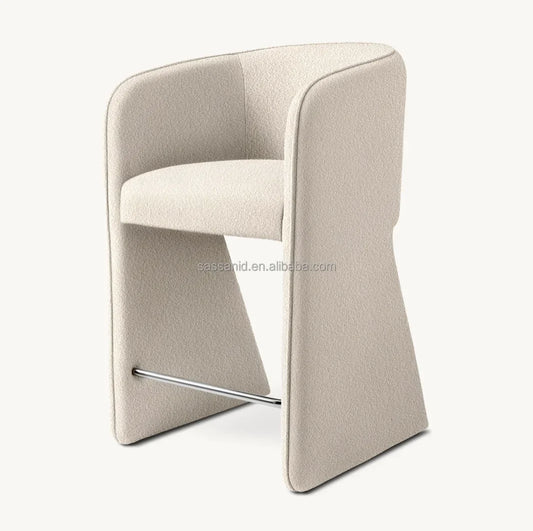 Bar & Counter Stool – Hand-upholstered Leo Fabric – Belgian Design Statement Piece