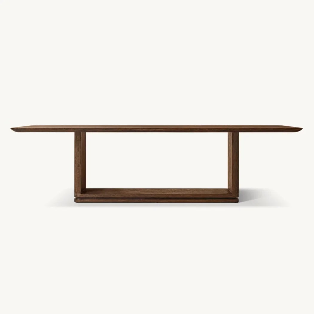 Contemporary Design Rectangular Dining Table – Brushed Oak Finish