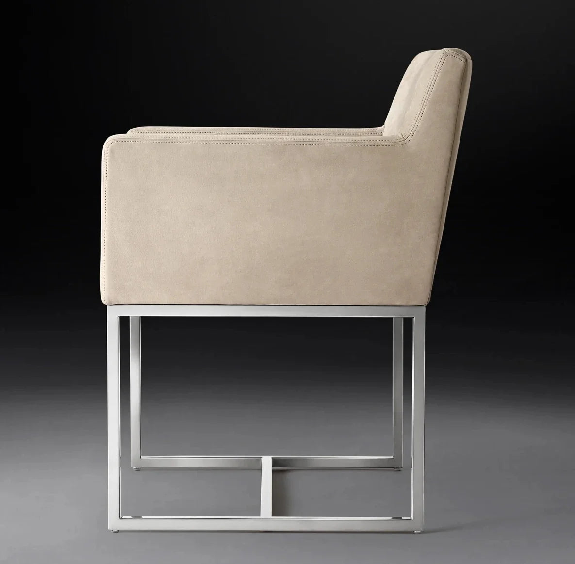 Dining Armchair with Track Arm – Solid Oak & Berkshire Leather Midcentury Piece