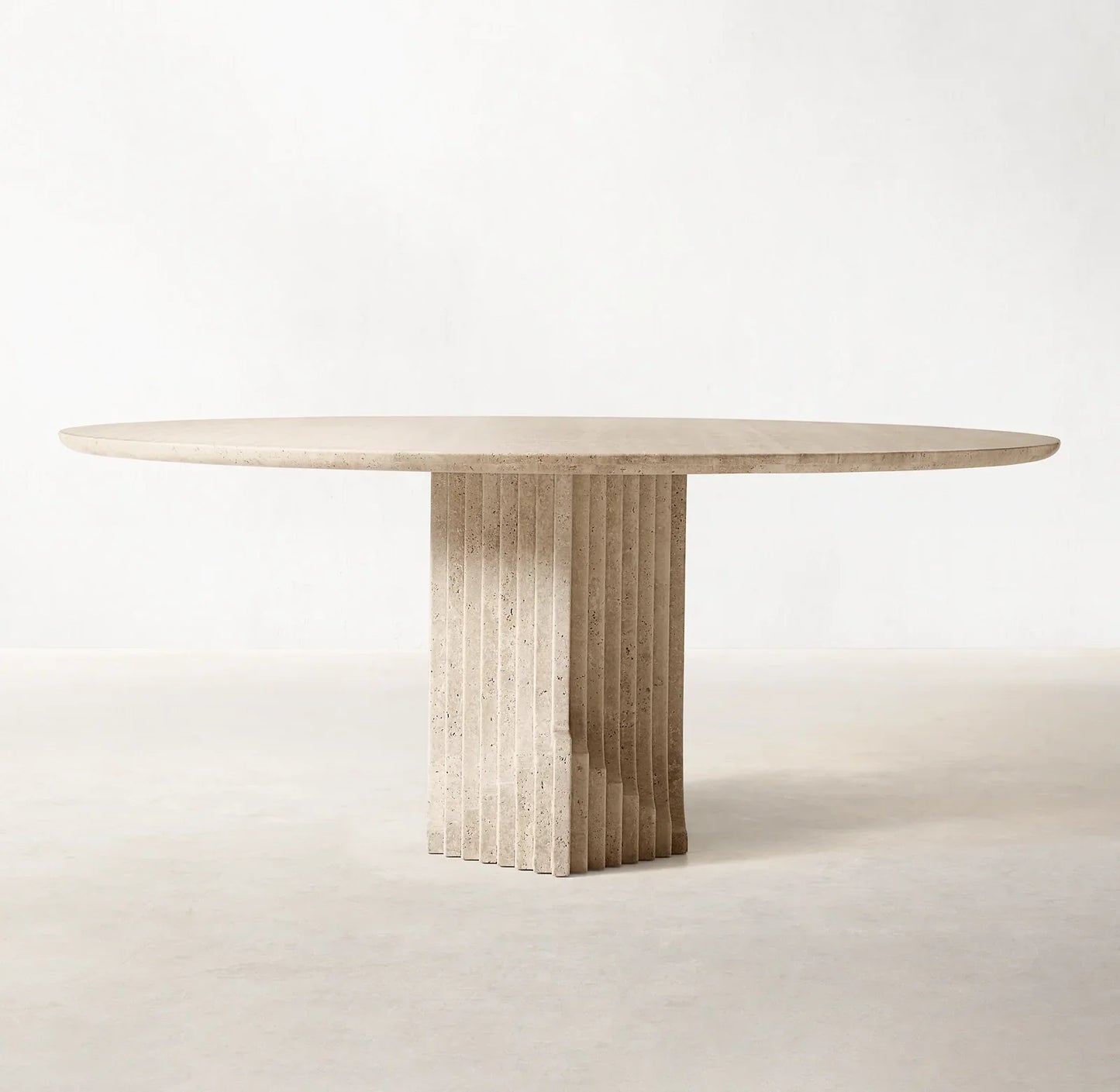 Round Dining Table – Streda Italian Arabescato Marble or Travertine Statement Piece