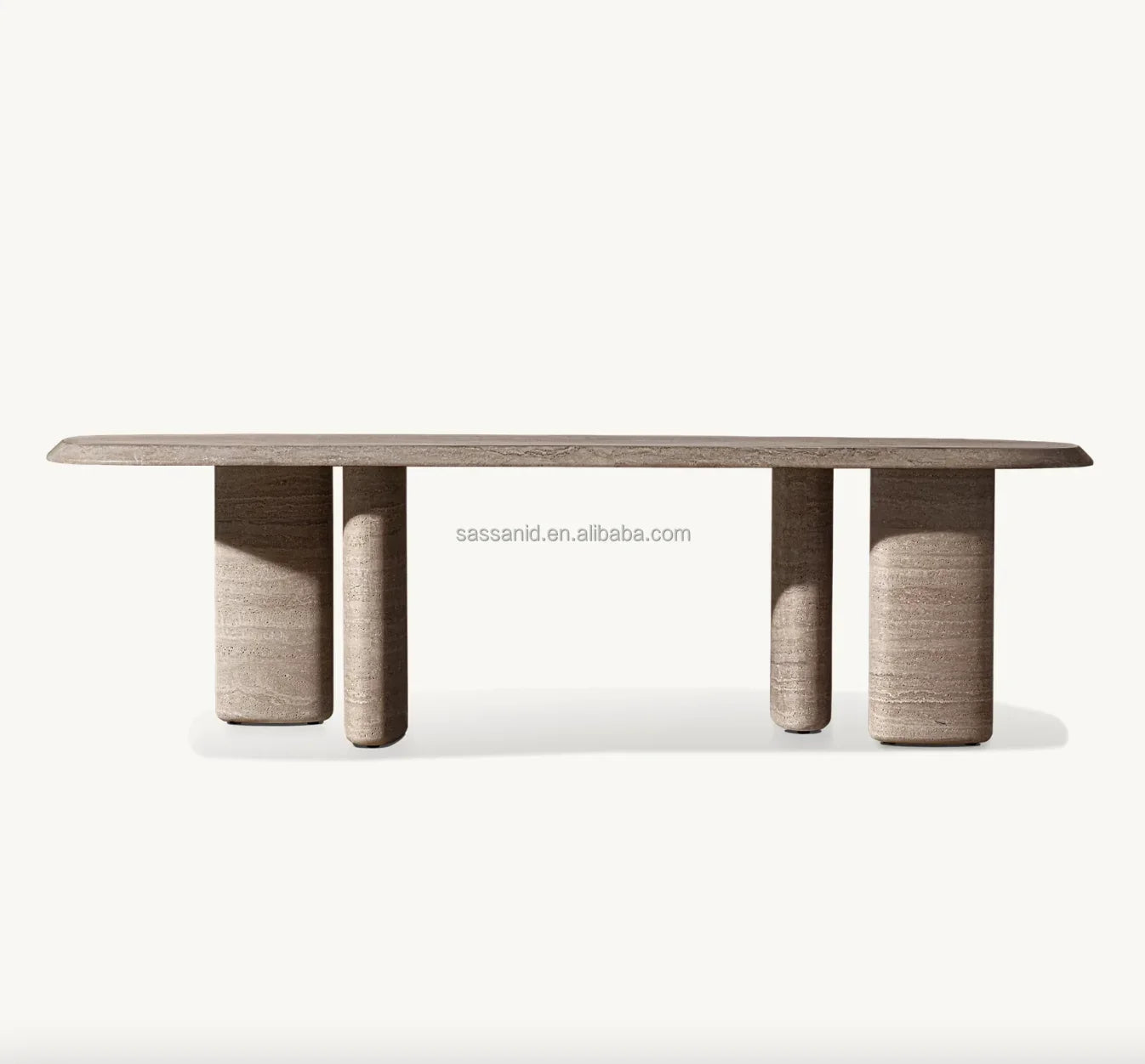 Sassanid Dining Table – Travertine Stone Rectangular Designer Piece