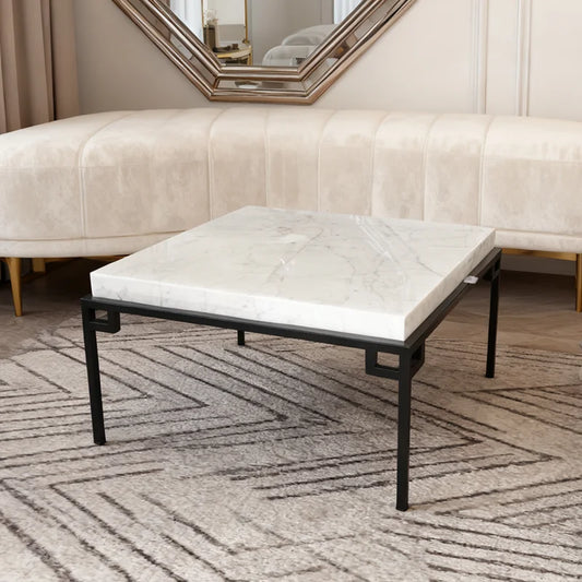 Luxury Square Marble Coffee Table Modern Italian Style for Villa