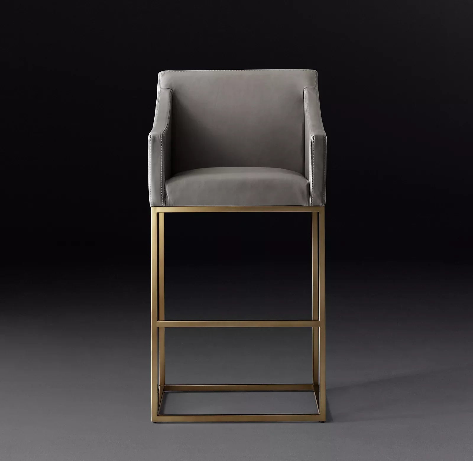 Slope Arm Leather Bar Stool – Mid-Century Designer Seating