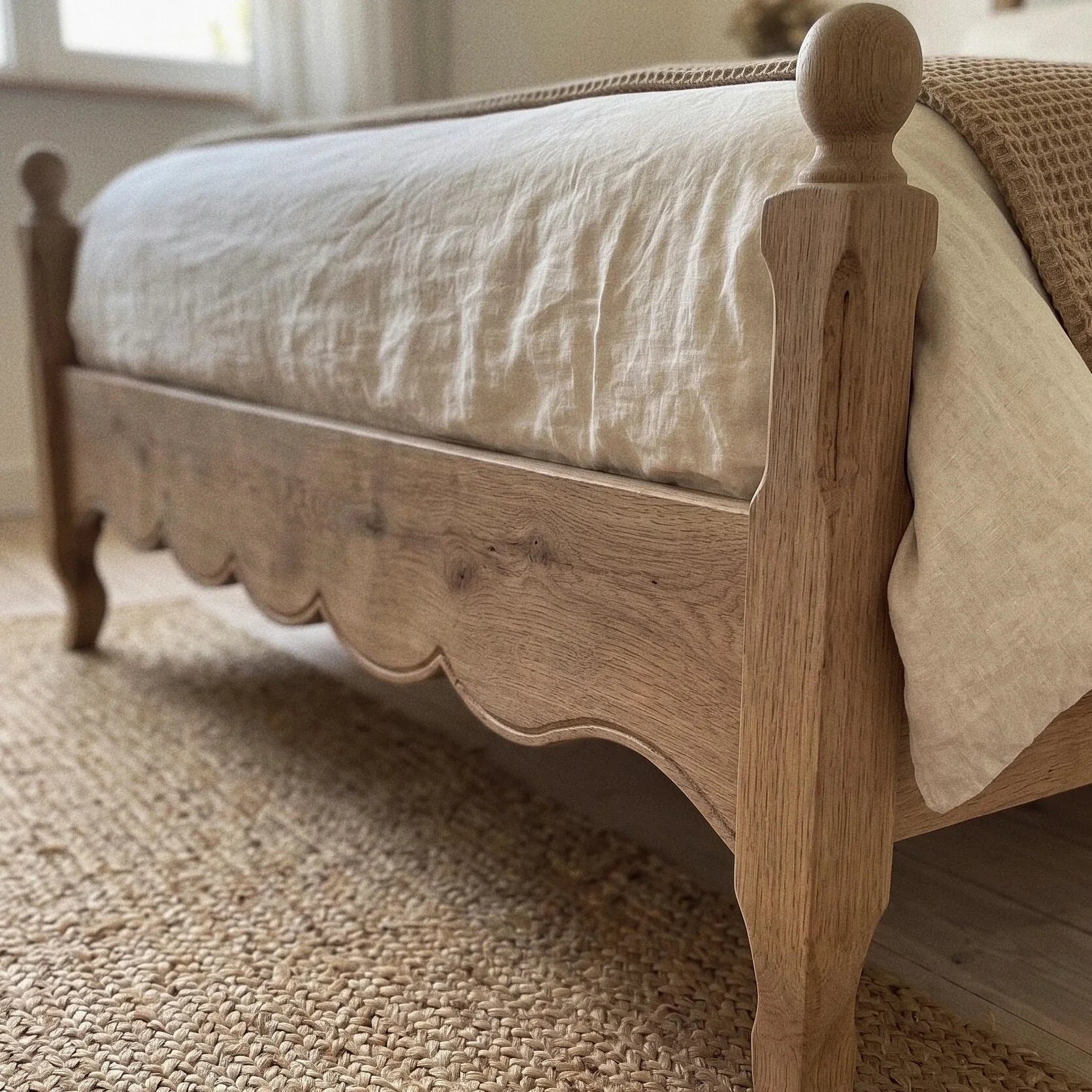 Farmhouse Platform Bed – Solid Birch and Plywood Modern Statement Piece | 26-83