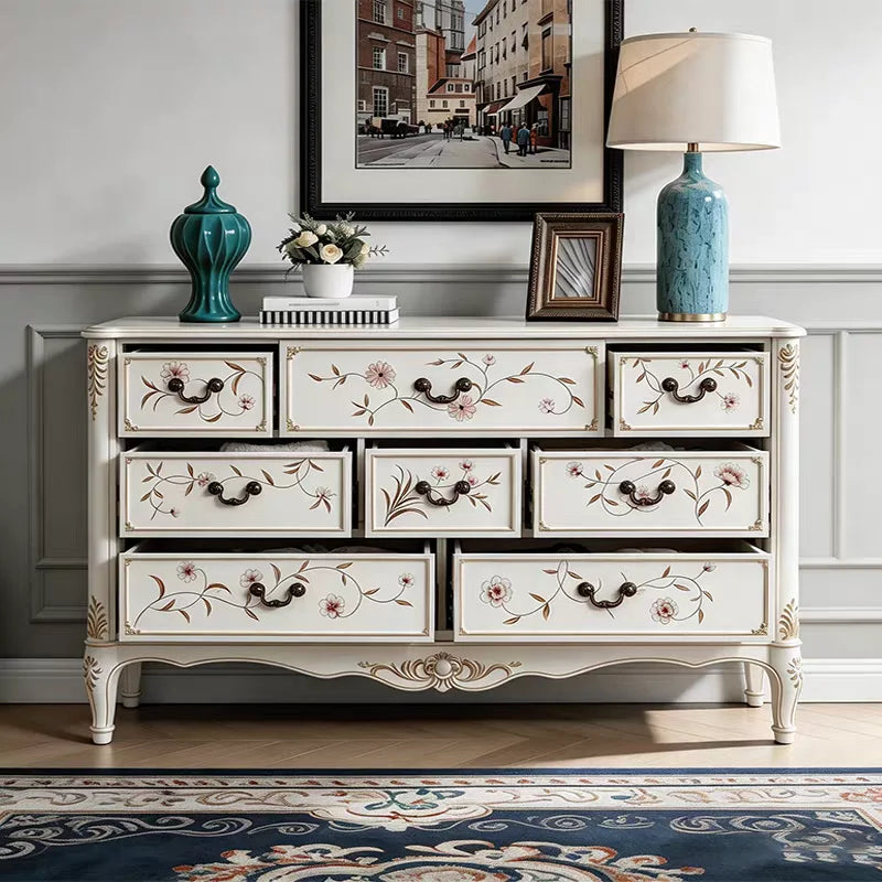 8-Drawer Chest – American Pastoral Painted Birch Solid Wood Cabinet