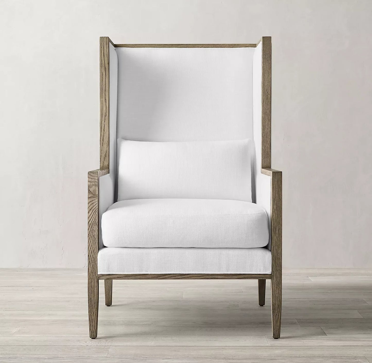 French Contemporary Wingback Chair – Track Arm Upholstered Statement Piece