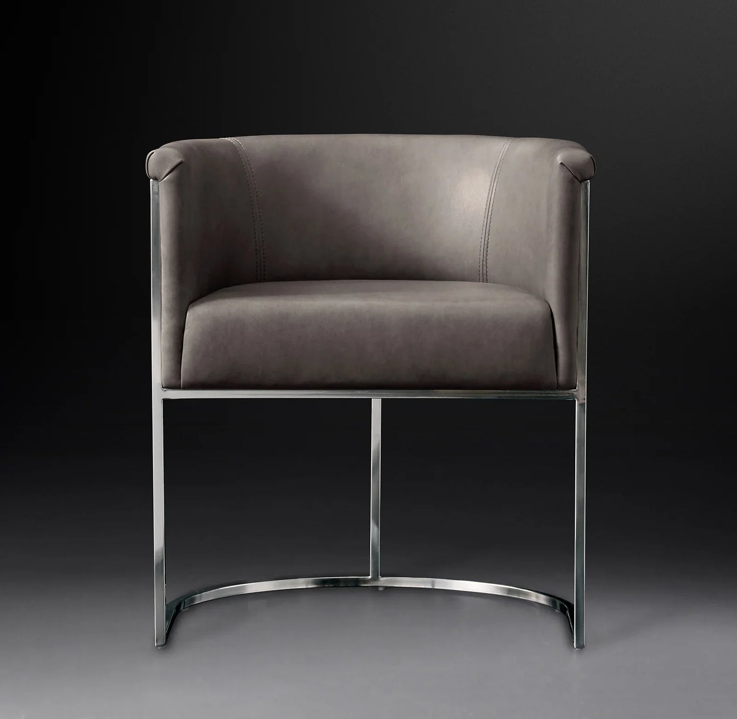 Wexler Dining Armchair – Barrel Back Leather Oak Re Home Midcentury Modern