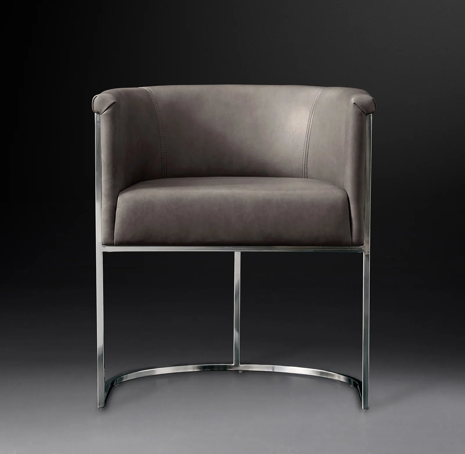 Wexler Dining Armchair – Barrel Back Leather Oak Re Home Midcentury Modern