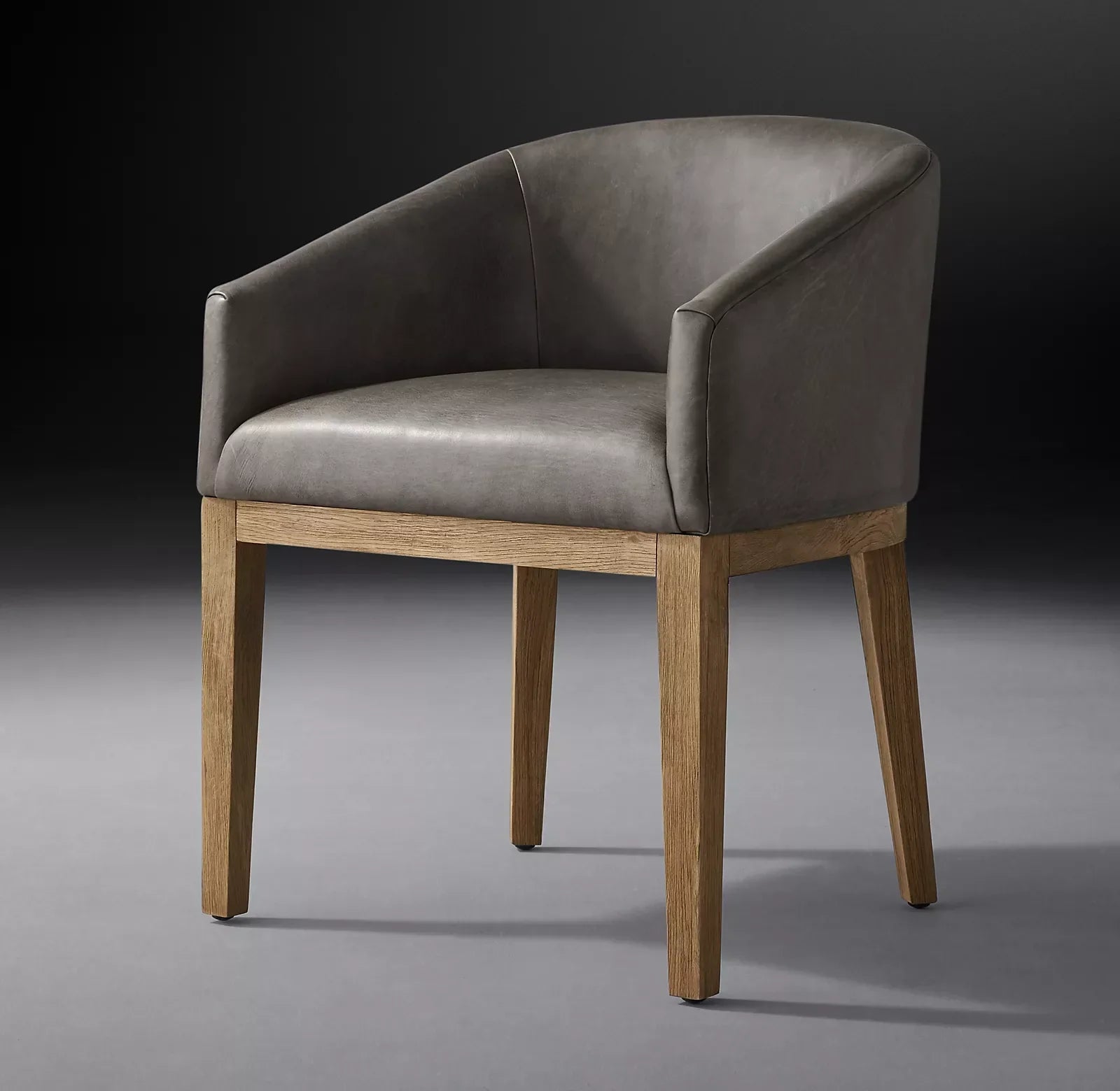 Barrel Back Armchair – Inverted V-Leg Solid Oak & Berkshire Leather Midcentury Chair