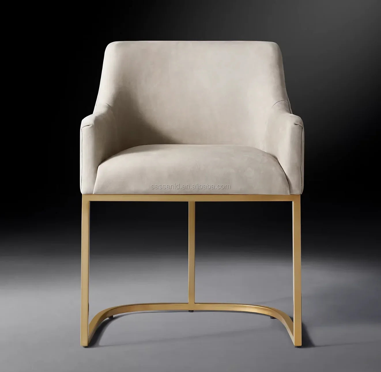 Dining Armchair – Curved-Back Track Arm Leather – Re Home – Midcentury | 102119619066