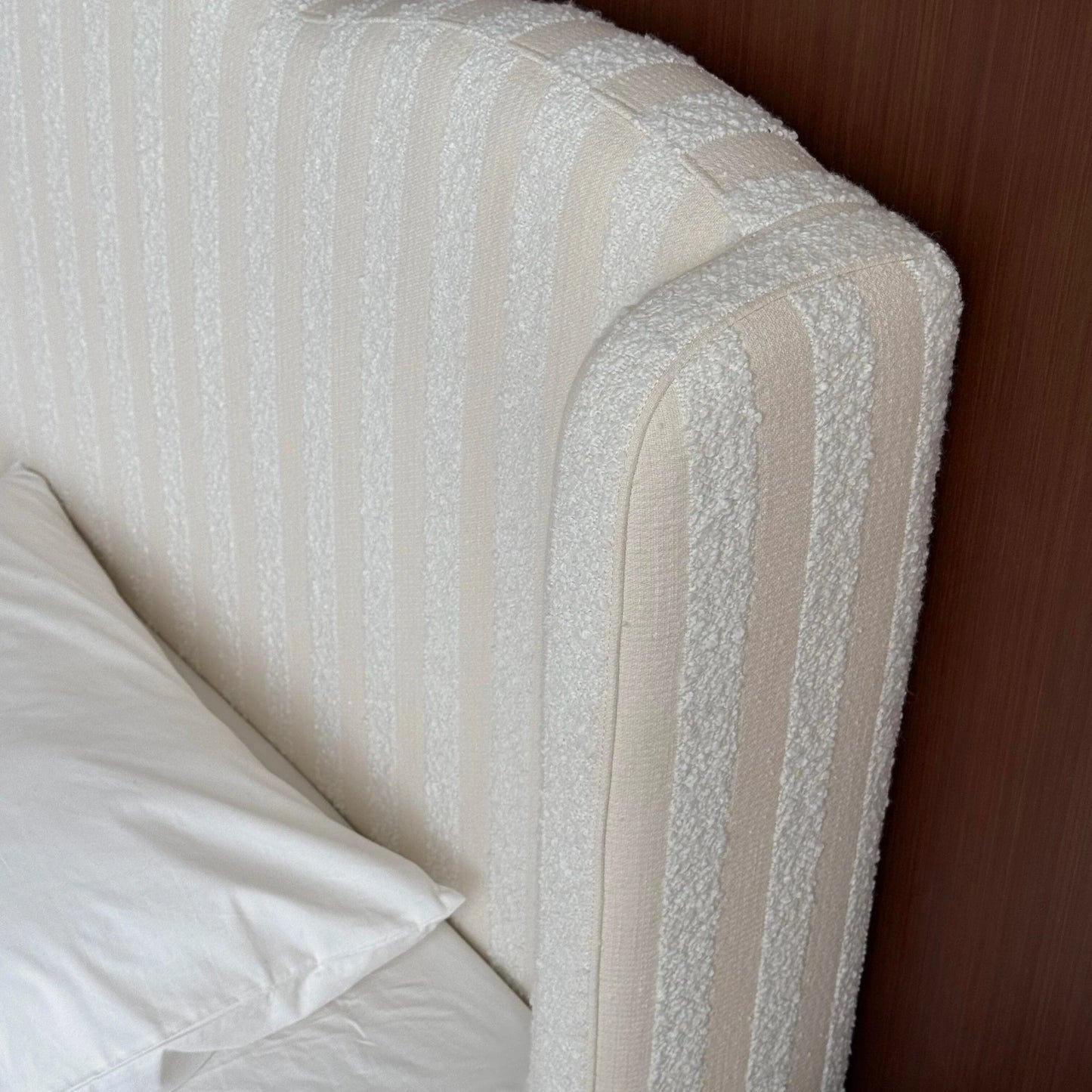 French Antique Upholstered Bed – Linen Fabric Statement Piece 5550