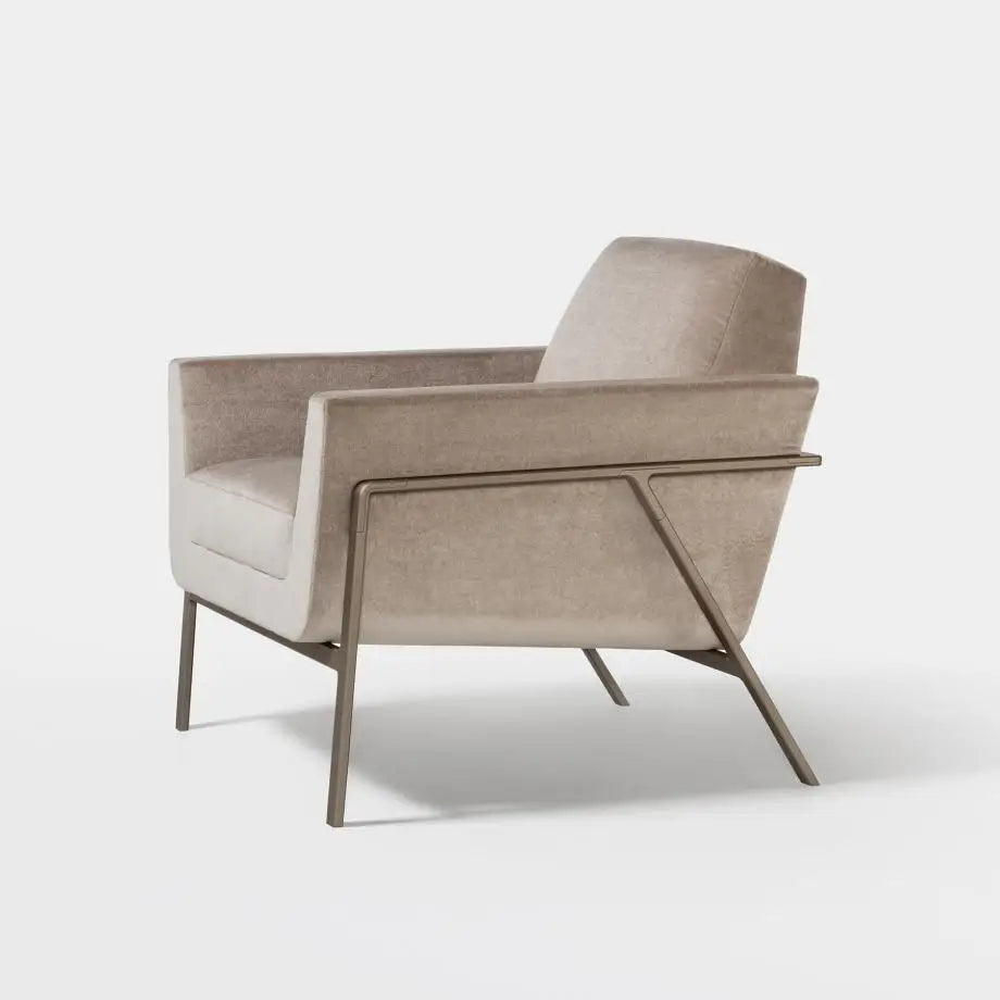 Lounge Chair Minimalist Mid-Century – Solid Oak Brushed Grey Statement Piece