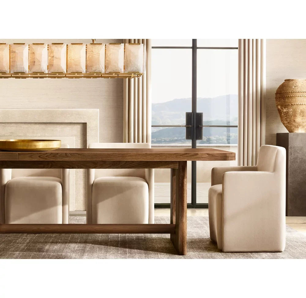 Contemporary French Design Luxury Dining Table – Solid Oak Rectangular Statement Piece