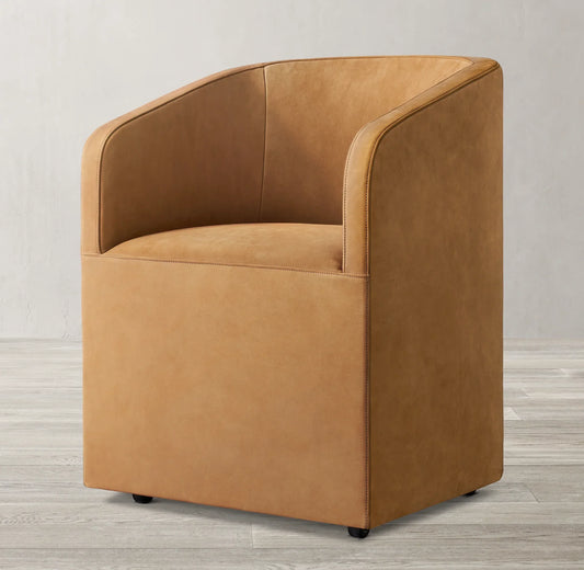 Ellison Barrel Back Dining Chair – Leather Contemporary Statement Piece