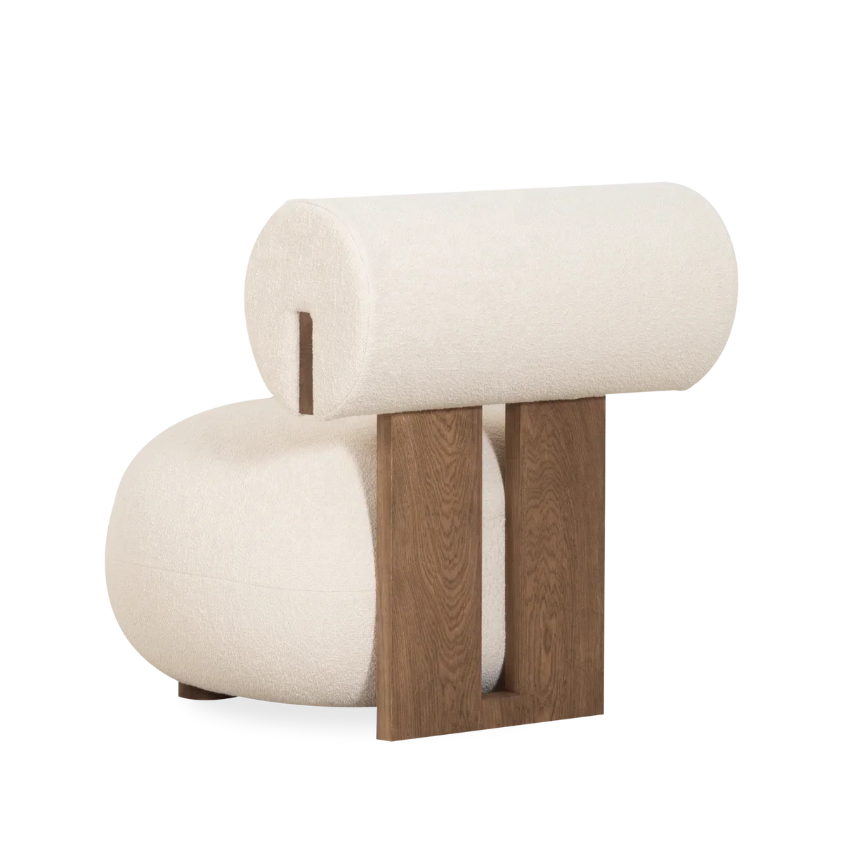 Hippo Lounge Chair – Tufted Linen Accent Piece – Lugano | 1601100182458