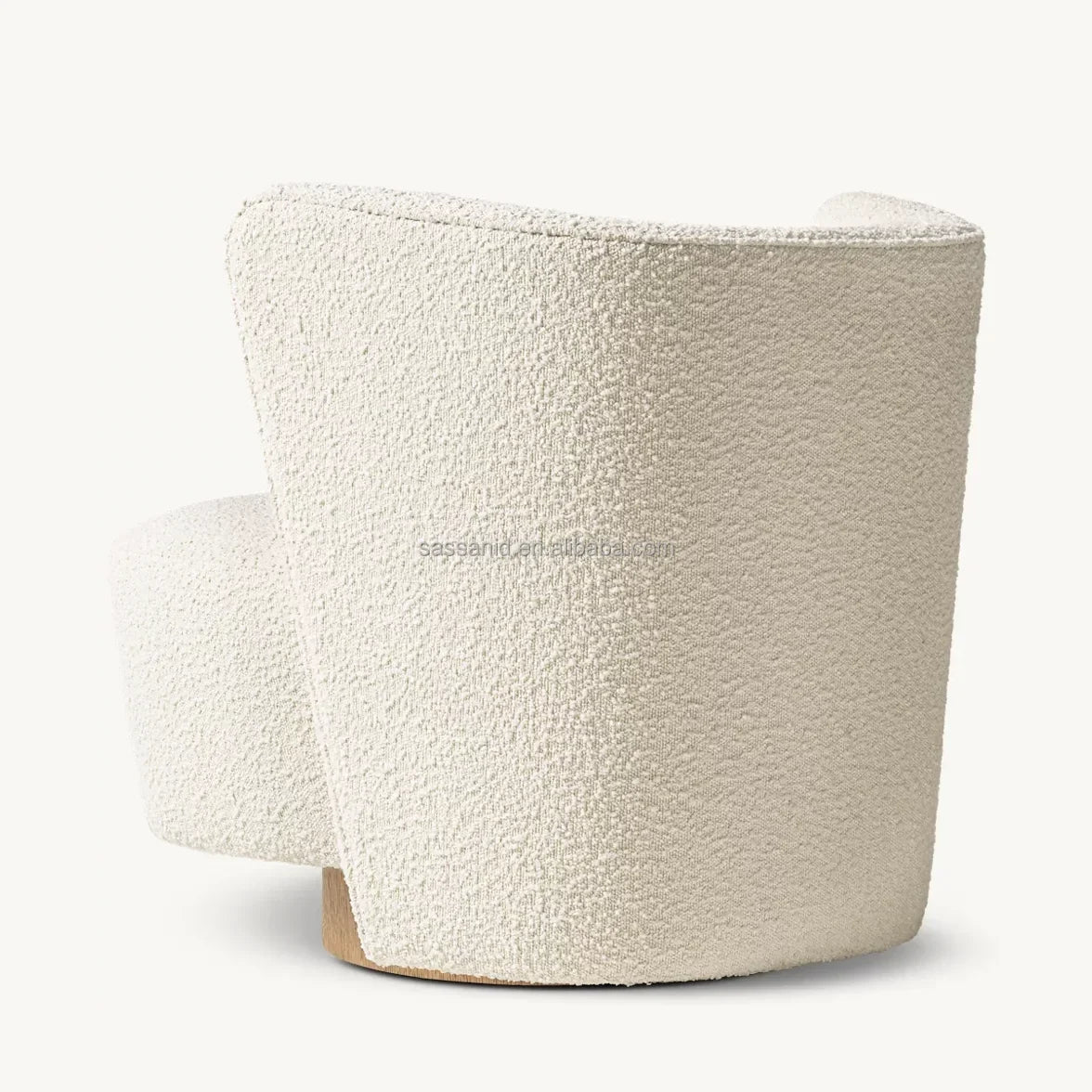 Classic Wing Chair – Performance Bouclé Upholstery with Solid Oak Frame
