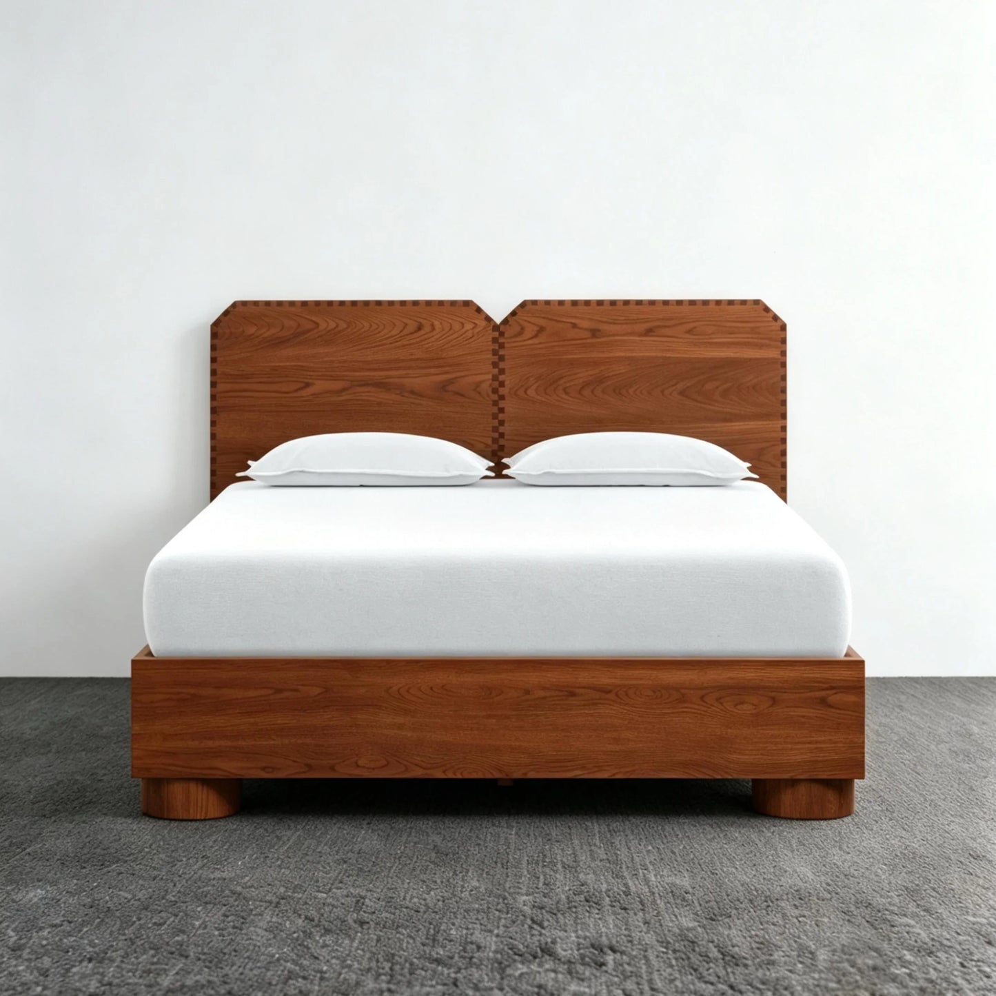 Midcentury Birch Platform Bed 59x79in – Artisan Timber Statement Piece | 22-930