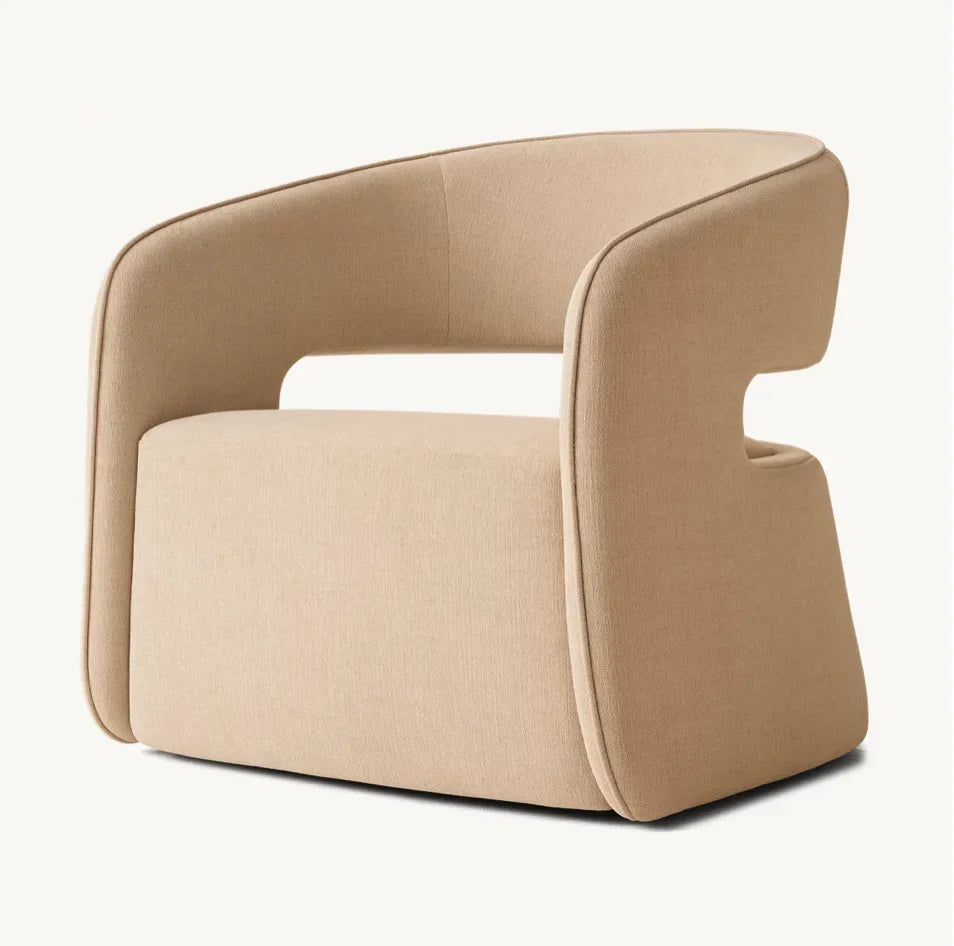 Midcentury Minimalist Chair – Open Back Solid Oak Statement Piece | 1600965542426