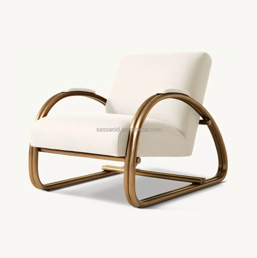 Rivoli Lounge Chair – European Modernist Brass Bauhaus Statement Piece