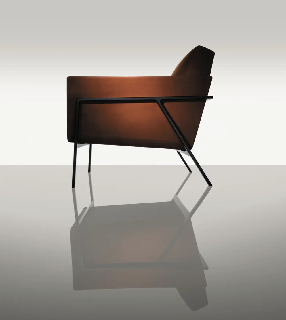Lounge Chair Minimalist Mid-Century – Solid Oak Brushed Grey Statement Piece