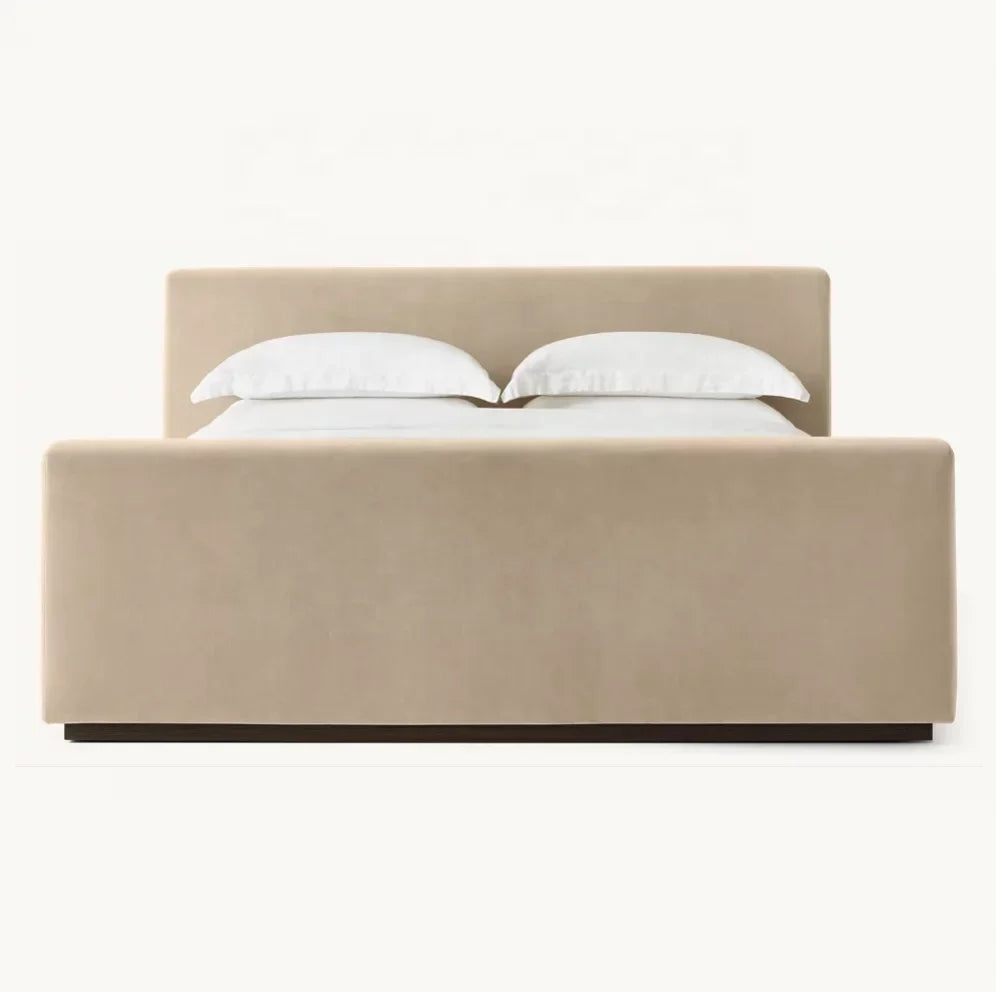 Vittorio Fabric Panel Platform Bed – Sculptural Upholstered Modernist Design