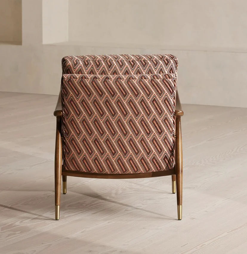 Armchair and Ottoman – Tufted Linen – Theodore Italian Mid-Century Designer Piece
