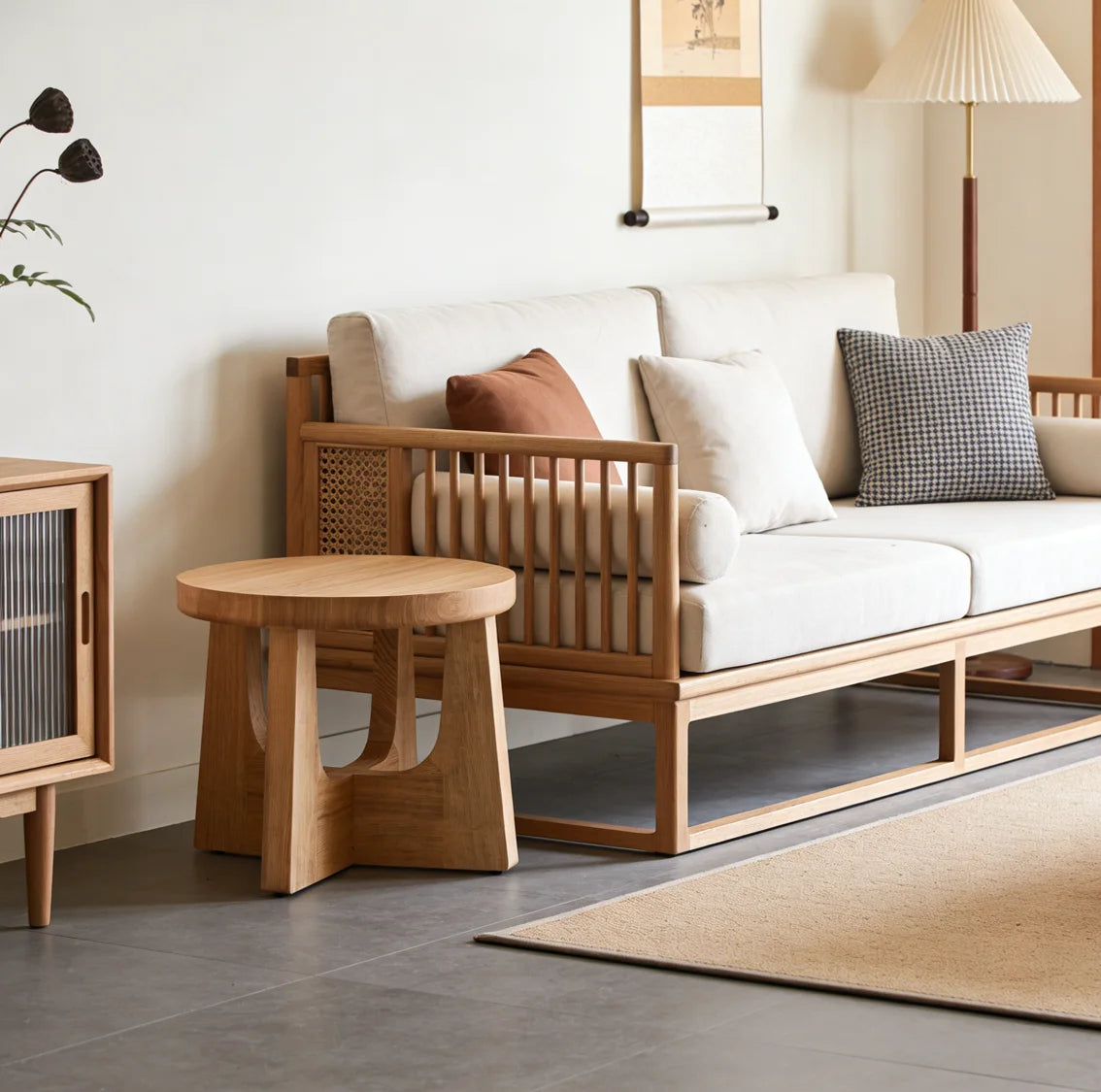 Round Side Table in Brown