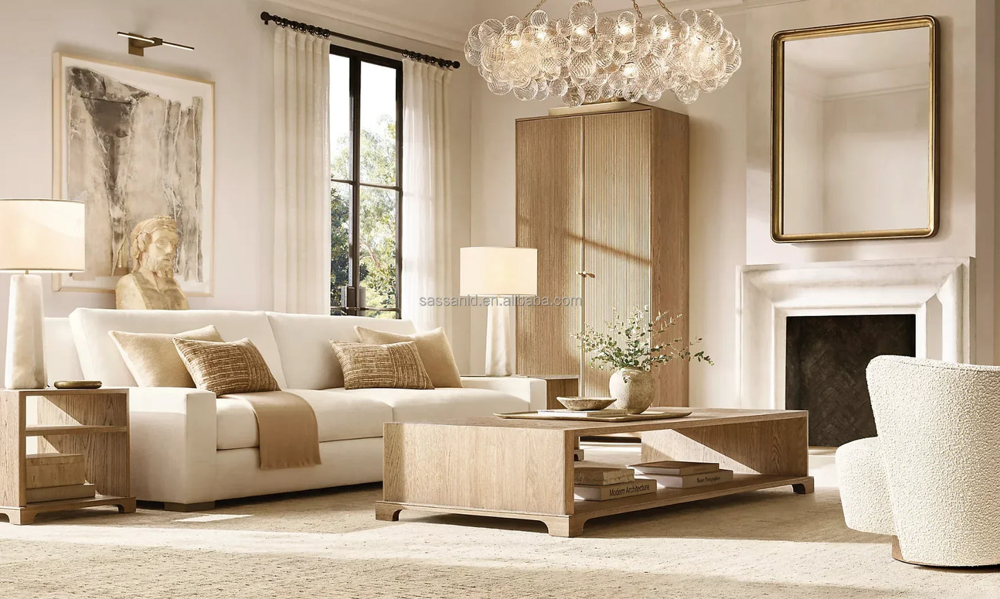 Classic Wing Chair – Performance Bouclé Upholstery with Solid Oak Frame