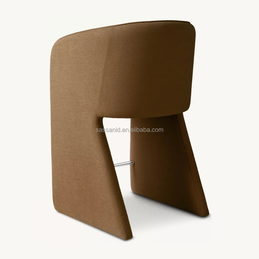 Bar & Counter Stool – Hand-upholstered Leo Fabric – Belgian Design Statement Piece
