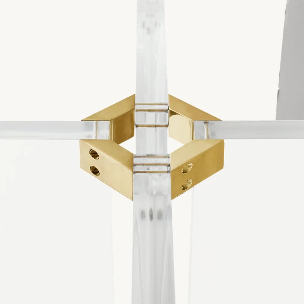 Round Dining Table Postmodern Lazio – Glass Acrylic Polished Brass