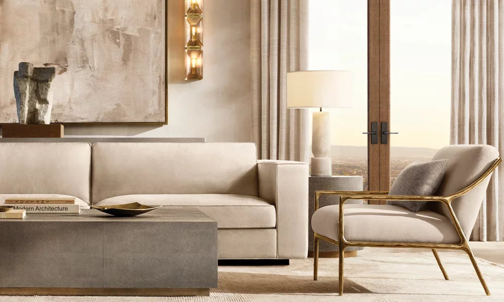 Thaddeus Slope Arm Chair – Hand-Forged Solid Brass European Designer Statement Piece