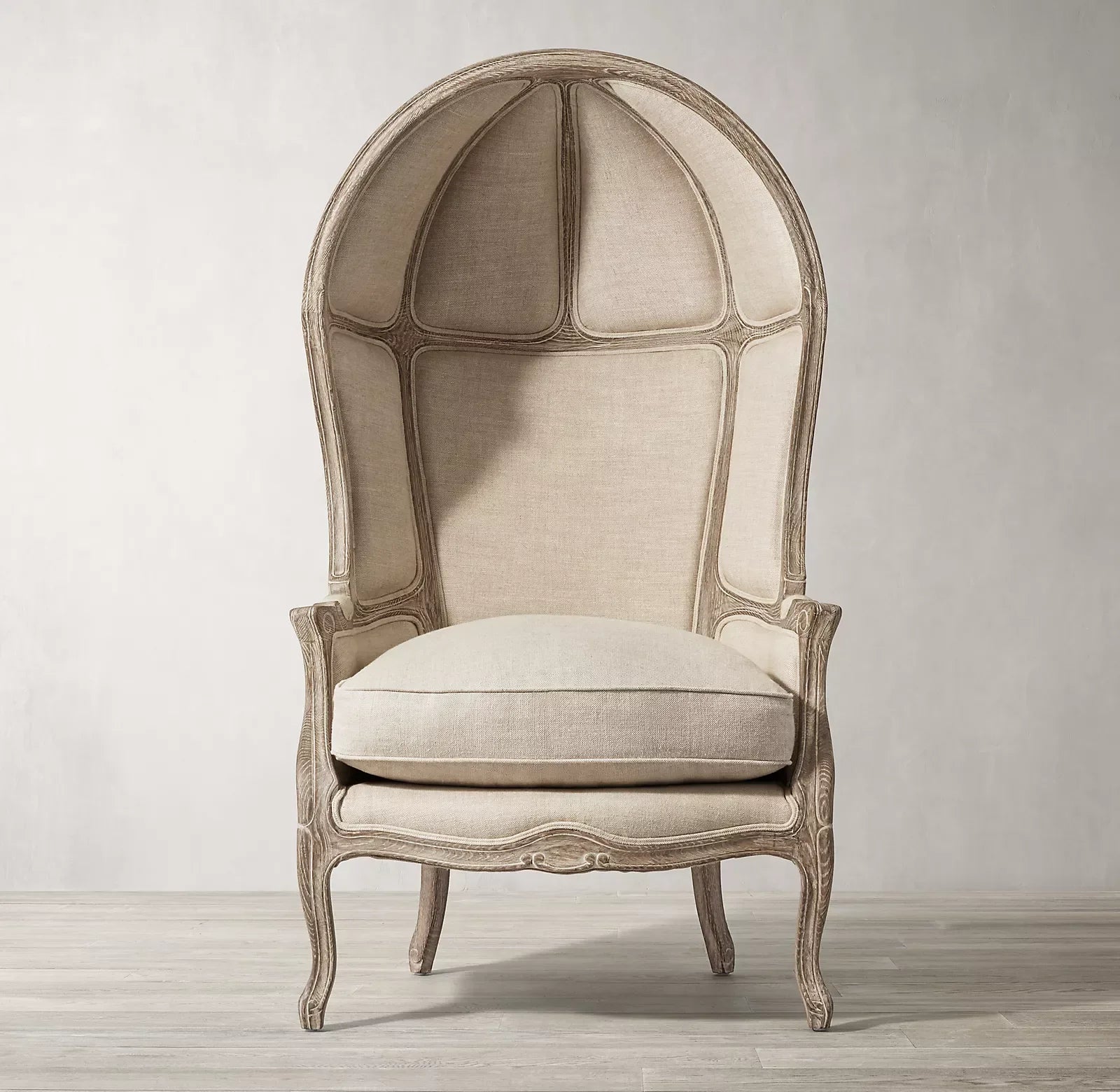French Versailles Wingback Armchair – Upholstered Linen Statement Piece