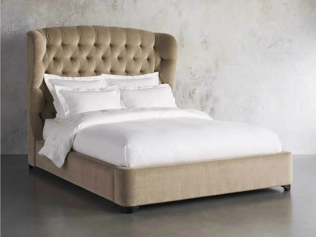 Mariah Tufted Bed by Re Home – Art Moderne Leather Statement Piece
