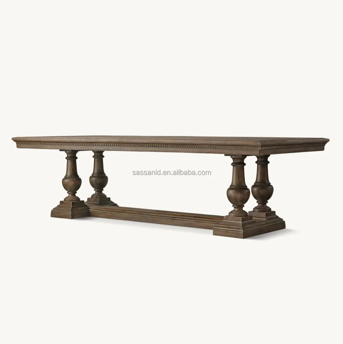 Handcrafted American Oak Rectangular Dining Table – Antiqued Finish Extension Table