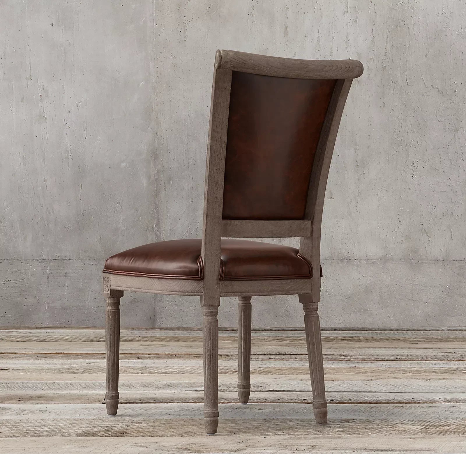 French Flare Dining Armchair – Oak Wood Leather Statement Piece