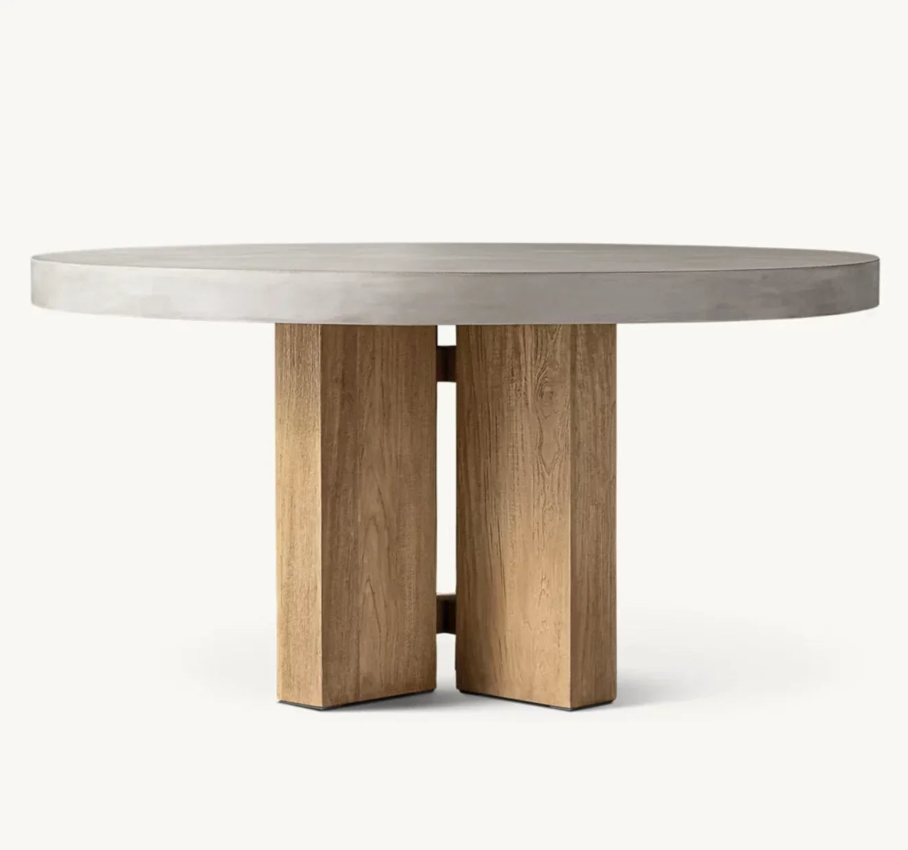 Round Dining Table – Solano Bauhaus Concrete and Teak Statement | 1600947840047