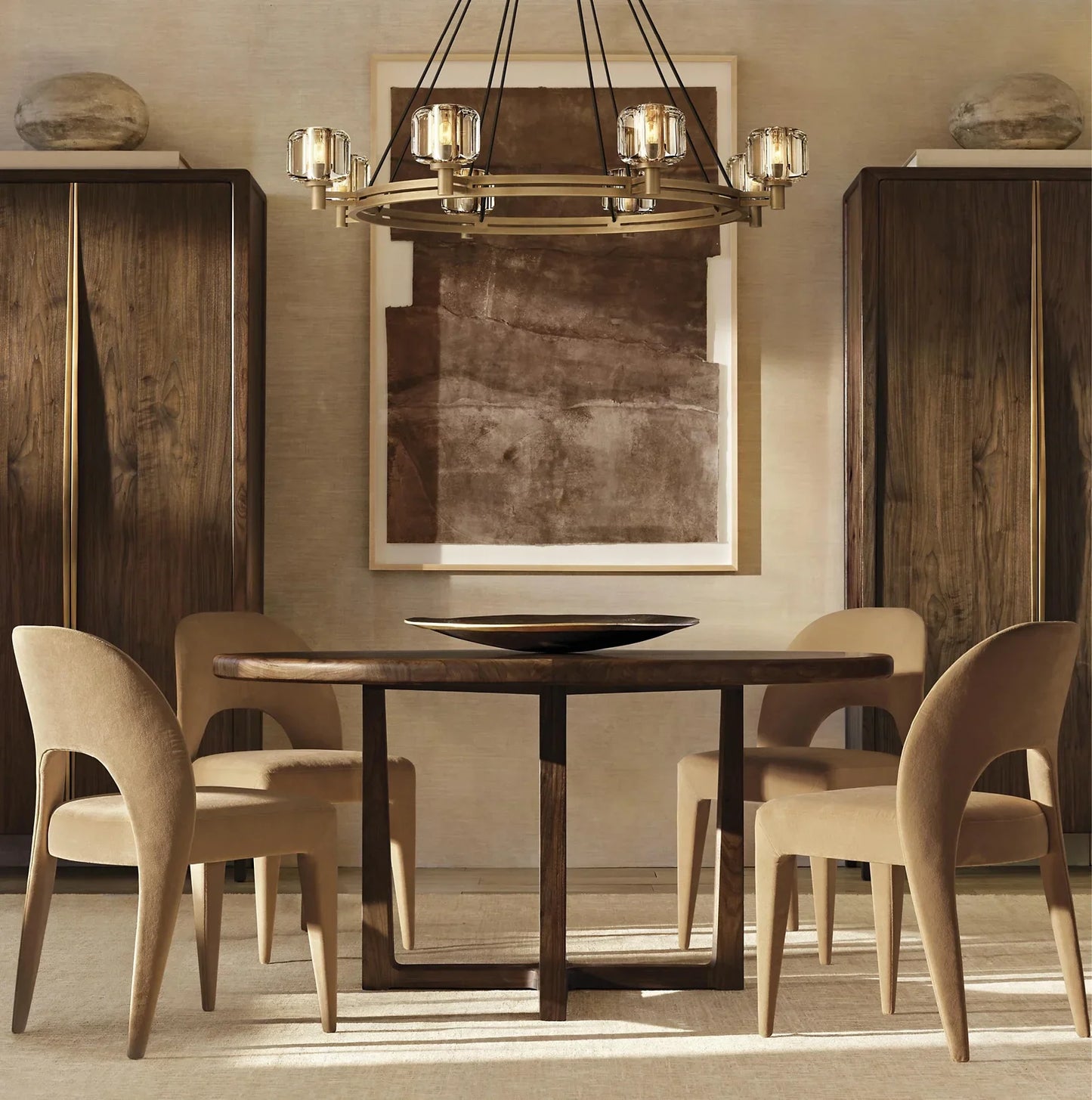 Gael Round Dining Table – Handcrafted Solid American Walnut Contemporary Statement Piece | 1600997095438
